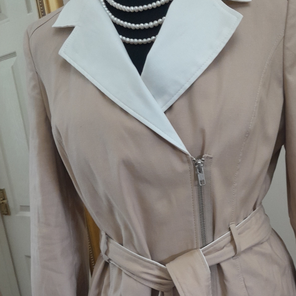 Cream and nude wrap Trench Coat Size 16 - Picture 2 of 5
